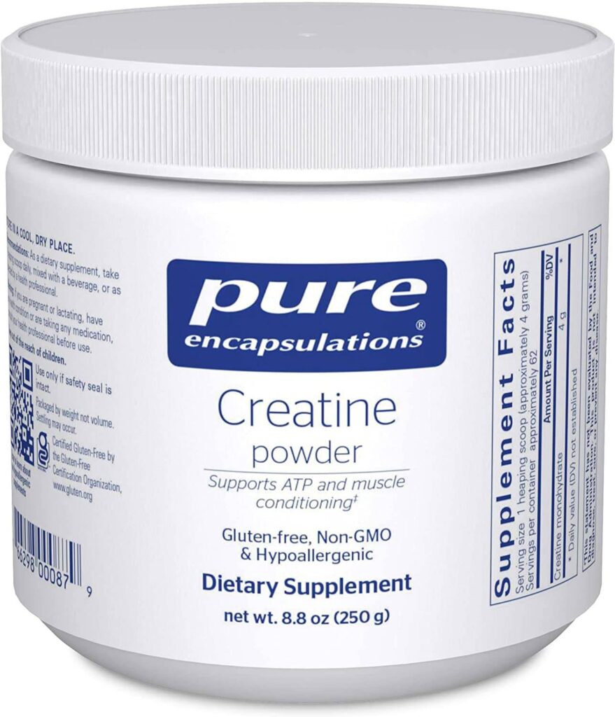 Pure Encapsulations Polvo de creatina | Suplemento de entrenamiento de monohidrato de creatina - MEJOR CREATINA HIPOALERGÉNICA